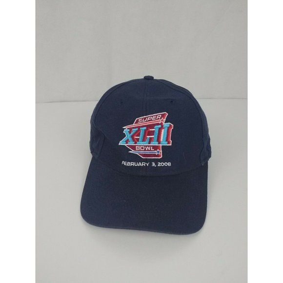 NFL Super Bowl XLII 2008 Patriots vs Giants Reebok Black Strapback Hat Cap - Picture 1 of 6